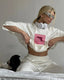 Pink Print Cotton T Shirt White / M