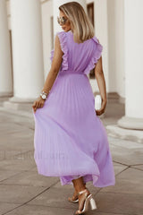 Pleated Elegant Maxi Dress