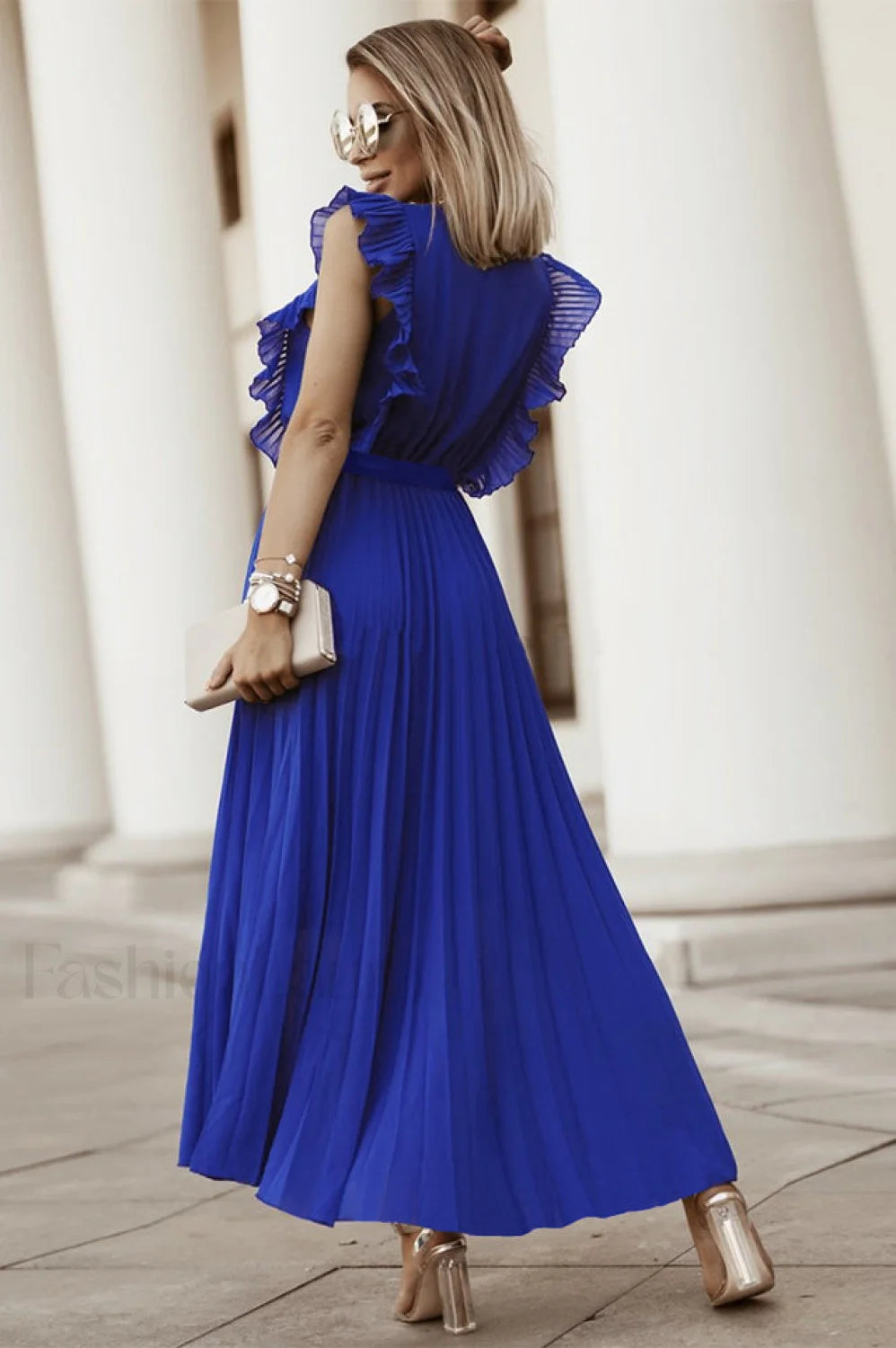 Pleated Elegant Maxi Dress