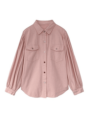Pleated Long Sleeve Blouse Shirts