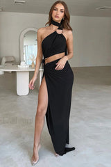 Pooh Who Asymmetrical Stylish Cut Out Dress S / Black