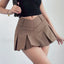 Preppy Micro Mini A line Skirt Brown / S