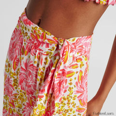 Printed Asymmetric Straight Skirt