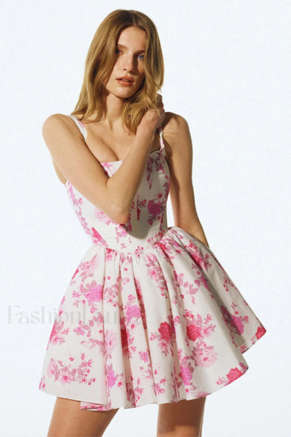 Printed Corest Stylish Mini Cami Dress S / Pink