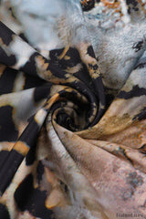 Printed Hollow Snake Pattern Sexy Perspective Floral Dress