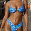 Printed Push Up Bikini Set BLUE1 / S