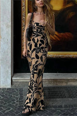 Printed Sexy Halter Strappy Spice Girl Floral Dress