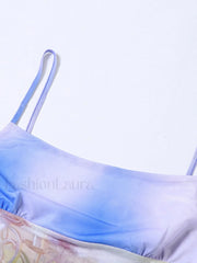 Printed Sleeveless Mesh Mini Dress Mini Dresses