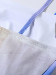 Printed Sleeveless Mesh Mini Dress Mini Dresses