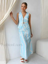 Printing Crop Skirt Pajama Two Piece Set