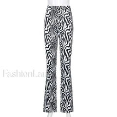 Priscilla Animal Print High Waisted Flare Pants Pants