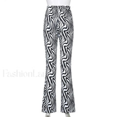 Priscilla Animal Print High Waisted Flare Pants Pants