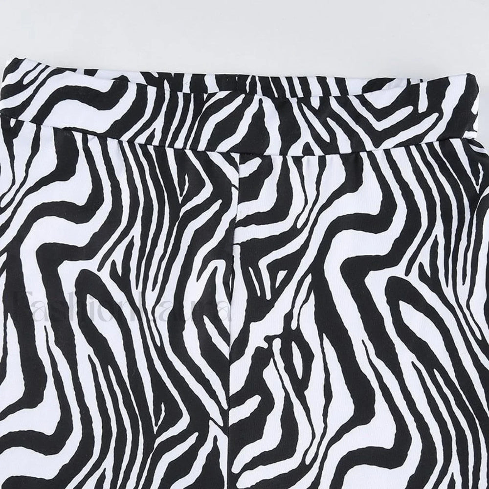 Priscilla Animal Print High Waisted Flare Pants Pants