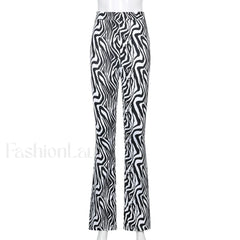 Priscilla Animal Print High Waisted Flare Pants Pants