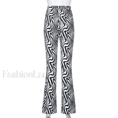 Priscilla Animal Print High Waisted Flare Pants Pants