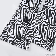 Priscilla Animal Print High Waisted Flare Pants Pants