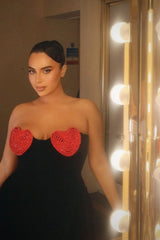 Red Crystal Stylish Heart Dress