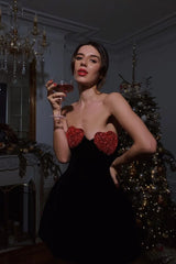 Red Crystal Stylish Heart Dress