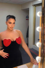 Red Crystal Stylish Heart Dress