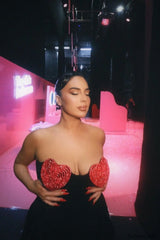 Red Crystal Stylish Heart Dress