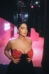 Red Crystal Stylish Heart Dress
