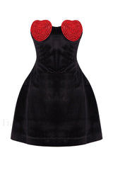 Red Crystal Stylish Heart Dress XS / Red