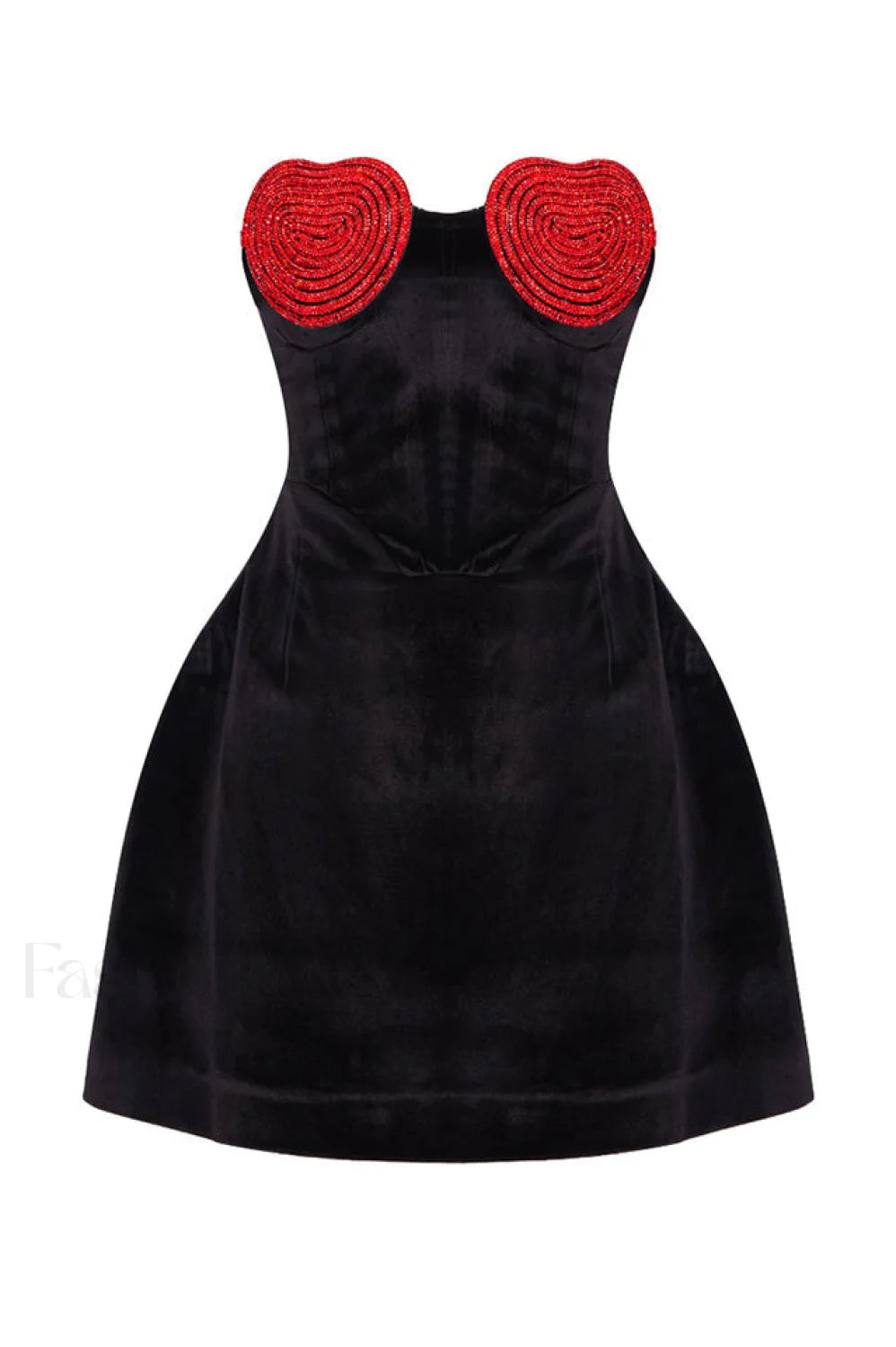 Red Crystal Stylish Heart Dress XS / Red