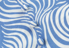 Retro Blue Zebra Striped Slim Cropped Tops Blouse