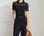 Ribbed Lapel Knitted T Shirt Black / S