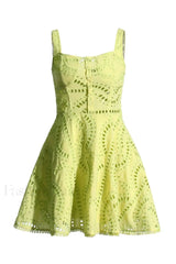 Ricka Elegant Short Dress S / Lime Samoa
