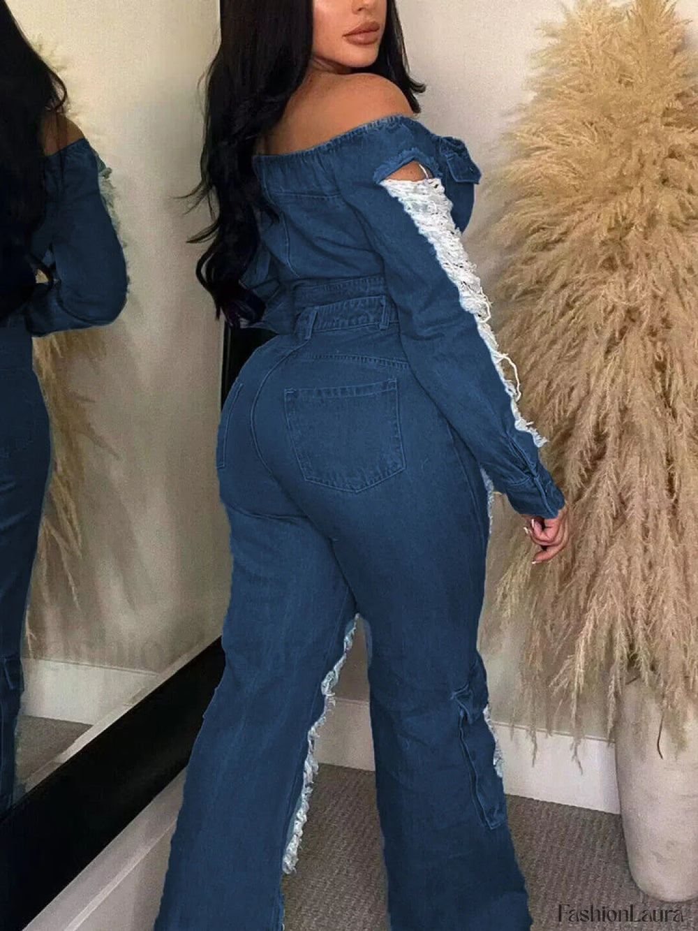 Ripped Pocket High Waist Jeans Jeans