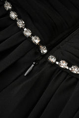 Rochie Black Tiered Charming Jewel Chiffon Dress