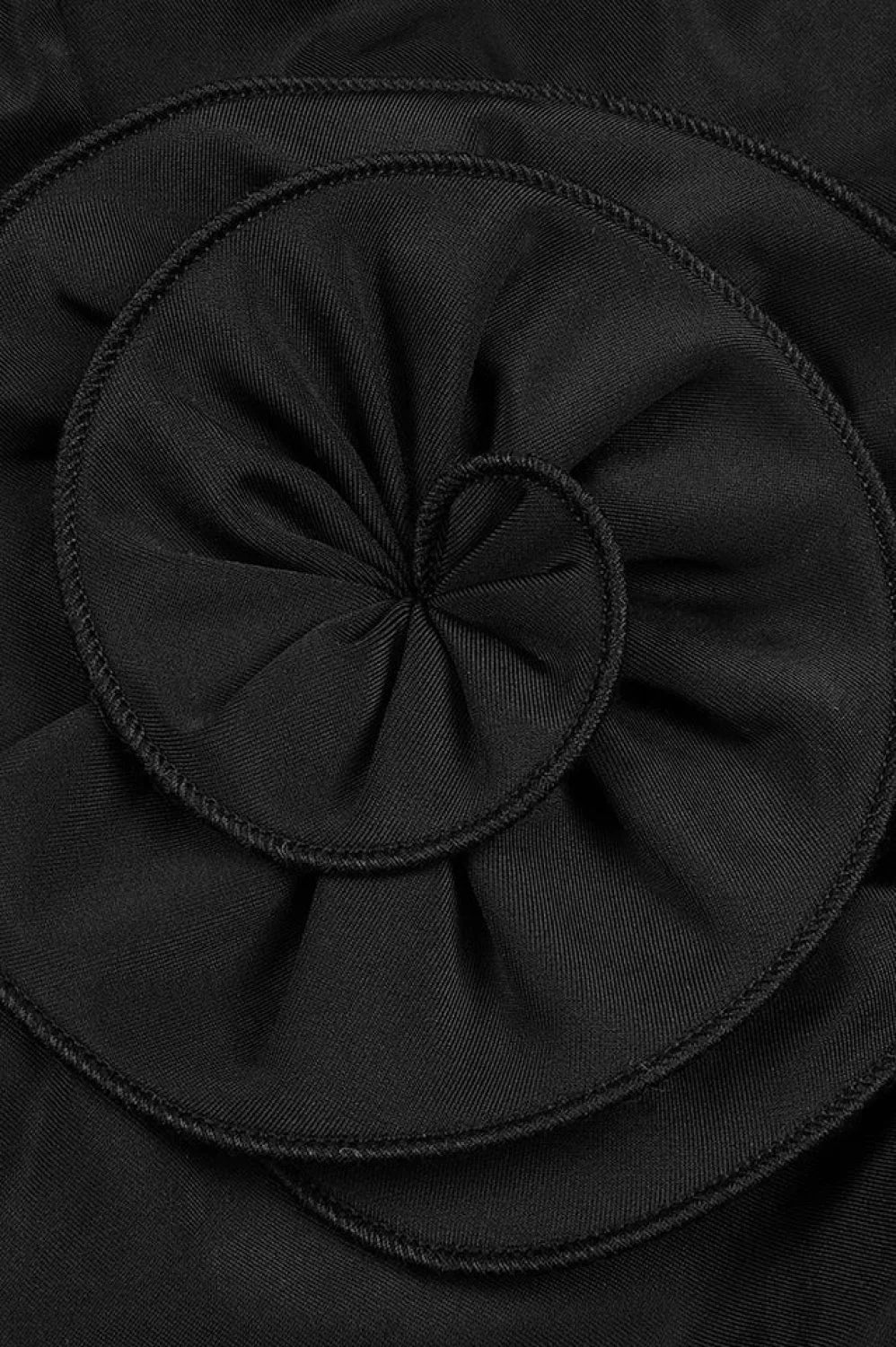 Rose appliqu茅 Ruched Stylish Jersey Minidress