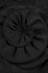 Rose appliqu茅 Ruched Stylish Jersey Minidress