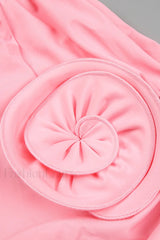 Rose appliqu茅 Ruched Stylish Jersey Minidress