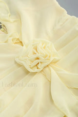 Rose Detailed Stylish Halterneck Mini Dress