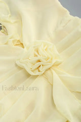 Rose Detailed Stylish Halterneck Mini Dress