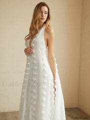 Rosette Halter Graceful Long Dress Dresses