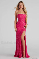 Rowena Sequin Stylish Mermaid Dress S / Fuchsia Party Dresses L