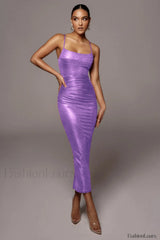 Rubi Cowl Stylish Neck Cocktail Dress S / Purple