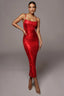Rubi Cowl Stylish Neck Cocktail Dress S / Red