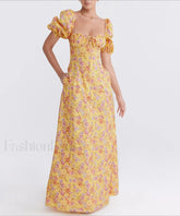 Ruched Pocket Sleeve Floral Dress