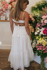 Ruched Tie Up Stylish Strappy Maxi Dress