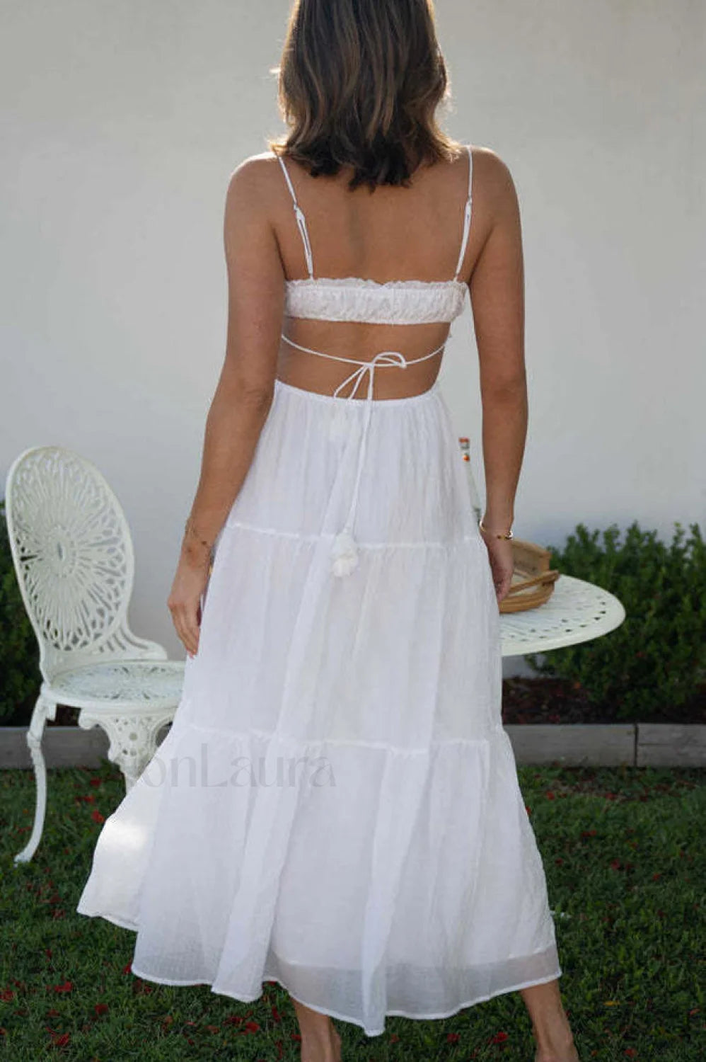 Ruched Tie Up Stylish Strappy Maxi Dress