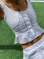 Ruffle Broderie Lace Tank Top White / S Tops&Tees