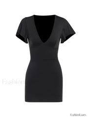 Ruffle Sleeve Bodycon Mini Dress Mini Dresses