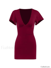 Ruffle Sleeve Bodycon Mini Dress Mini Dresses