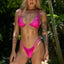 Ruffle String Sexy Beach Bikini Set pink / S