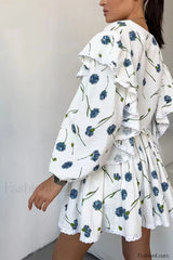 Ruffled Strawberry Stylish Print Skirt Set