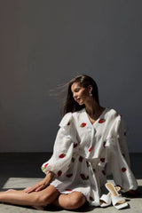 Ruffled Strawberry Stylish Print Skirt Set